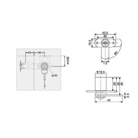 Canex D 16 mm x L 22 Mandallı Çift Kapak Kilidi