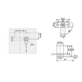 Canex D 16 mm x L 22 Mandallı Çift Kapak Kilidi
