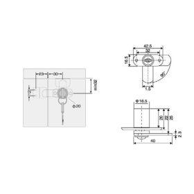 Canex D 16 mm x L 22 Mandallı Çift Kapak Kilidi