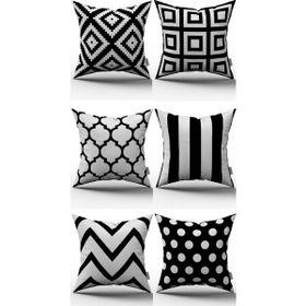 Cango Home 43 x 43 cm Renkli Dekoratif Geometrik Kırlent Kılıfı Seti