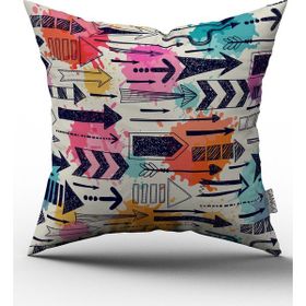 Cango Home CGH102 - 43 x 43 cm - Renkli Kırlent Yastık Kılıfı
