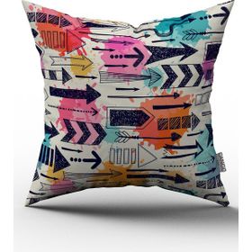 Cango Home CGH102 - 43 x 43 cm - Renkli Kırlent Yastık Kılıfı