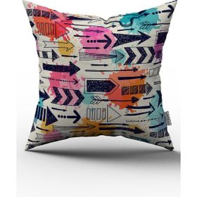 Cango Home CGH102 - 43 x 43 cm - Renkli Kırlent Yastık Kılıfı