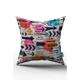 Cango Home CGH102 - 43 x 43 cm - Renkli Kırlent Yastık Kılıfı
