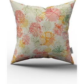 Cango Home CGH110 - 43 x 43 cm - Renkli Kırlent Yastık Kılıfı