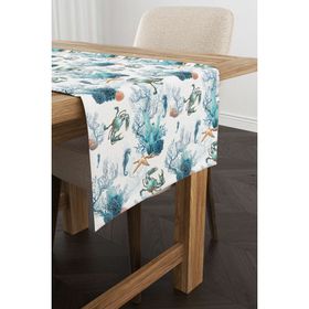 Cango Home CGH1154-RN Kırmızı Mavi Marin Desenli 40x140 cm Dijital Baskılı Runner