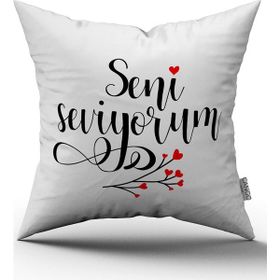 Cango Home CGH389 - 43 x 43 cm - Renkli Dijital Baskı Kırlent Yastık Kılıfı