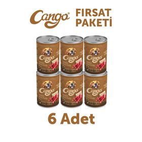 Cango Sığır Etli Yetişkin 6x415 gr Yaş Köpek Mama
