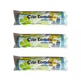 Canhome 10 Adetlik 3 Rulo Jumbo Boy Mavi 210 gr 80x110 cm 80 lt Çöp Torbası Poşeti