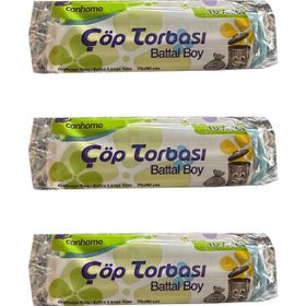 Canhome 10 Adetlik 3 Rulo Mavi Büyük Boy Battal 75x90 cm 30 lt Cop Poşeti