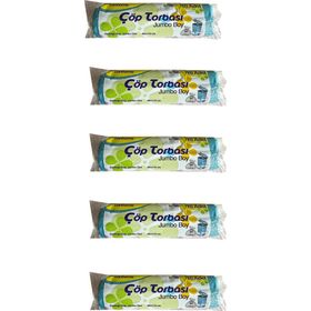 Canhome 10 Adetlik 5 Rulo Jumbo Boy Mavi 80x110 cm 80 lt Çöp Poşeti