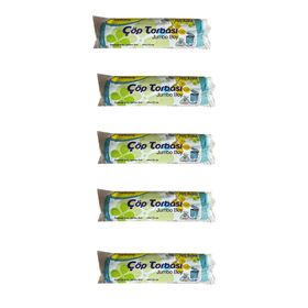 Canhome 10 Adetlik 5 Rulo Jumbo Boy Mavi 80x110 cm 80 lt Çöp Poşeti