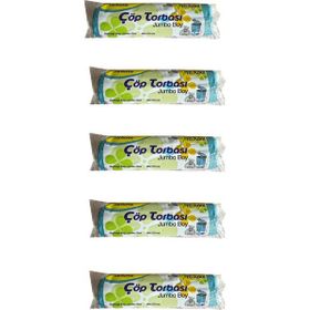 Canhome 10 Adetlik 5 Rulo Jumbo Boy Mavi 80x110 cm 80 lt Çöp Poşeti