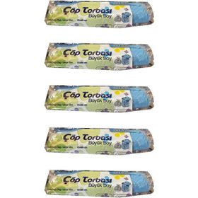 Canhome 10 Adetlik 5 Rulo Mavi Büyük Boy Battal 65x80 cm 30 lt Cop Poşeti