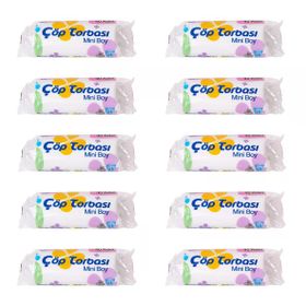 Canhome 40 Adetlik 10 Rulo Beyaz Mini Küçük Boy 40x50 cm 30 lt Çöp Poşeti