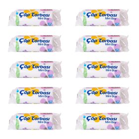Canhome 40 Adetlik 10 Rulo Beyaz Mini Küçük Boy 40x50 cm 30 lt Çöp Poşeti