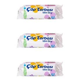 Canhome 40 Adetlik 3 Rulo Beyaz Mini Küçük Boy 40x50 cm 30 lt Çöp Poşeti