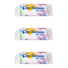 Canhome 40 Adetlik 3 Rulo Beyaz Mini Küçük Boy 40x50 cm 30 lt Çöp Poşeti