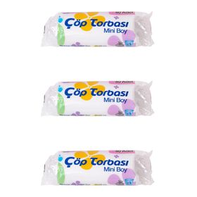 Canhome 40 Adetlik 3 Rulo Beyaz Mini Küçük Boy 40x50 cm 30 lt Çöp Poşeti