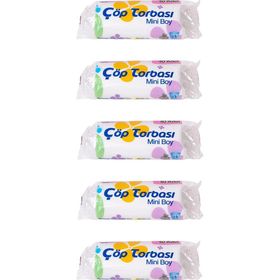 Canhome 40 Adetlik 5 Rulo Beyaz Mini Küçük Boy 40x50 cm 30 lt Çöp Poşeti