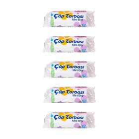 Canhome 40 Adetlik 5 Rulo Beyaz Mini Küçük Boy 40x50 cm 30 lt Çöp Poşeti