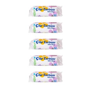 Canhome 40 Adetlik 5 Rulo Beyaz Mini Küçük Boy 40x50 cm 30 lt Çöp Poşeti