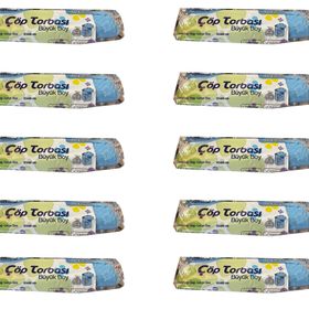 Canhome Büyük Boy Çöp Torbası 10 Adet Mavi 65 x 80 cm