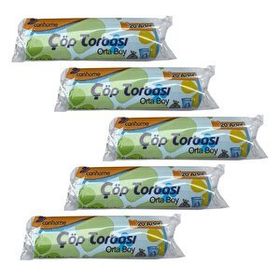 Canhome Mavi 20 Adetlik 5 Rulo Orta Boy 55x60 cm 30 lt Çöp Poşeti