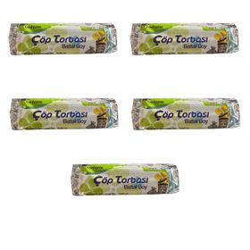 Canhome Mavi Büyük Boy Battal 75x90 cm 10 Adetlik 5 Rulo 30 lt Çöp Poşeti