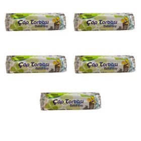 Canhome Mavi Büyük Boy Battal 75x90 cm 10 Adetlik 5 Rulo 30 lt Çöp Poşeti