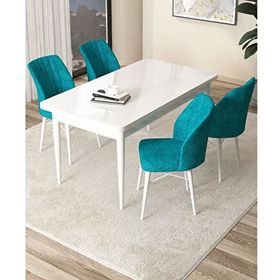 Canisa Arp Serisi Beyaz 70x110 cm Sabit Mutfak Masa Takımı