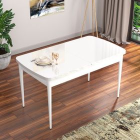 Canisa Concept Are Serisi 80x132 cm Açılabilir Beyaz Mdf Mutfak Masası