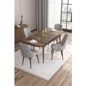 Canisa Concept Are Serisi 80x132 cm Açılabilir Mdf Barok Mutfak Masası
