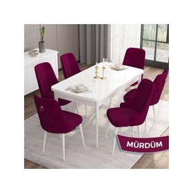 Canisa Concept Are Serisi 80x132 cm Açılabilir Mdf Mürdüm Mutfak Masası