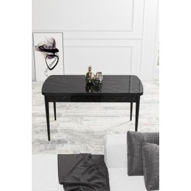 Canisa Concept Are Serisi 80x132 cm Açılabilir Mdf Siyah Mutfak Masası