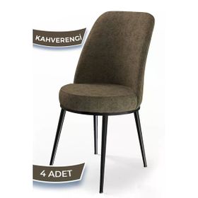 Canisa Concept Dexa Serisi Kahverengi Ayak 4 Adet Mutfak Sandalyesi