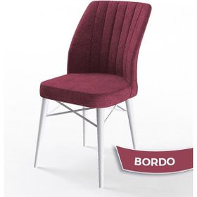 Canisa Concept Flex Serisi Üst Kalite Gürgen Beyaz Ahşap Ayak Bordo Mutfak Sandalyesi