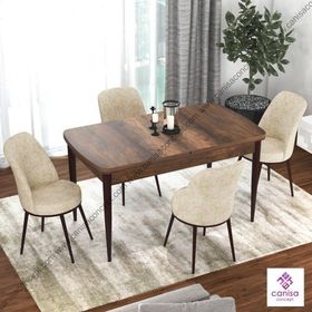 Canisa Concept Kor Serisi Siyah Mermer Desen 70x114 cm Açılabilir Masa 4 Sandalye Mutfak Masa Takımı