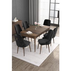 Canisa Concept Noa Serisi 80x132 cm Açılabilir Mdf Barok Mutfak Masası