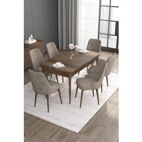 Canisa Concept Noa Serisi 80x132 cm Açılabilir Mdf Barok Mutfak Masası