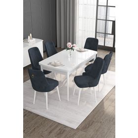 Canisa Concept Noa Serisi 80x132 cm Açılabilir Mdf Beyaz Mutfak Masası