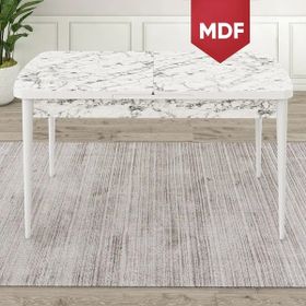 Canisa Concept Ram Serisi 80x132 cm Beyaz Mermer Açılabilir Mutfak Masası