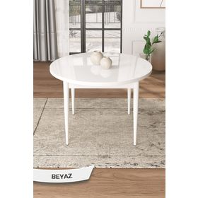 Canisa Concept Rox Serisi Sabit 90 X 90 CM Yuvarlak Beyaz Yemek Masası