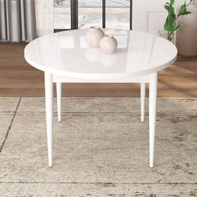 Canisa Concept Rox Serisi Sabit 90 X 90 CM Yuvarlak Beyaz Yemek Masası
