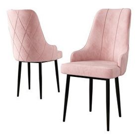 Canisa Concept Trex Serisi 1. Sınıf Babyface Kumaş Sandalye Siyah Metal Ayak Pembe Sandalye