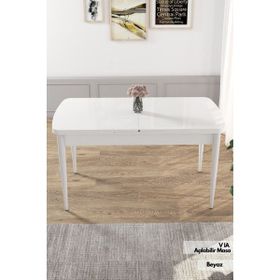 Canisa Concept Via Serisi 80x132 CM Açılabilir Beyaz Mutfak Masası