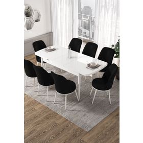 Canisa Concept Via Serisi 80x132 CM Açılabilir Beyaz Mutfak Masası