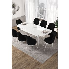 Canisa Concept Via Serisi 80x132 CM Açılabilir Beyaz Mutfak Masası