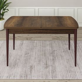 Canisa Eta Serisi 80x132 Açılabilir Mdf Barok Ahşap Desen Masa Takımı ve 6 Adet Cappucino Sandalye