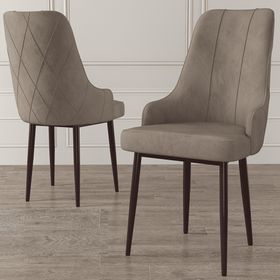 Canisa Eta Serisi 80x132 Açılabilir Mdf Beyaz Ceviz Ayak Masa Takımı ve 4 Adet Cappucino Sandalye